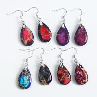 Gemstone Earrings, A pedra do rei, para mulher, Mais cores pare escolha, 15x5.50x25mm, vendido por par