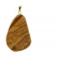 Gemstone Pendants Jewelry Natural Stone with Brass plated & Unisex Sold By PC