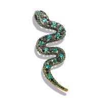 Rhinestone Brooch Zinc Alloy Snake gold color plated Unisex & with rhinestone mixed colors nickel lead & cadmium free Sold By PC