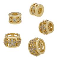 Brass Jewelry Beads Round plated DIY  & micro pave cubic zirconia nickel lead & cadmium free Sold By PC