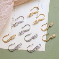 Brass Hook Earwire plated DIY & with rhinestone nickel lead & cadmium free Sold By PC