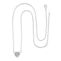 Cubic Zircon Micro Pave Brass Necklace, with 2 extender chain, Heart, plated, for woman & with cubic zirconia, more colors for choice, nickel, lead & cadmium free, 16x13mm, Length:15.7 Inch, Sold By PC