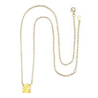 Cubic Zircon Micro Pave Brass Necklace with 2 extender chain Square plated for woman & with cubic zirconia nickel lead & cadmium free Length 15.7 Inch Sold By PC