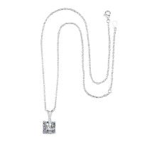 Cubic Zircon Micro Pave Brass Necklace with 2 extender chain Square plated for woman & with cubic zirconia nickel lead & cadmium free Length 15.7 Inch Sold By PC