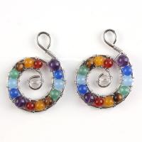 Zinc Alloy Pendant with Gemstone fashion jewelry & Unisex nickel lead & cadmium free Sold By PC