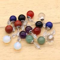 Gemstone Earrings, misto de pedras semi-preciosas, Liga de zinco Postar, materiais diferentes para a escolha & unissex, 8x8mm, vendido por par