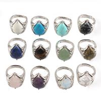 Natural Gemstone Finger Ring Zinc Alloy with Gemstone & Unisex nickel lead & cadmium free 20*17mm Sold By PC