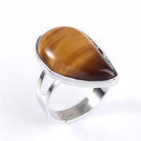 Gemstone Finger Ring, Zinc Alloy, met Edelsteen, verschillende materialen voor de keuze & uniseks, nikkel, lood en cadmium vrij, 26*16mm, Verkocht door PC