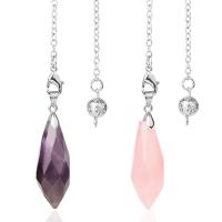 Zinc Alloy Pendulum with Gemstone platinum color plated & Unisex nickel lead & cadmium free Length Approx 7.09 Inch Sold By PC