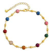 Resin Bracelets Brass with Resin with 1.97inch extender chain 18K gold plated fashion jewelry & for woman & enamel nickel lead & cadmium free Length Approx 6.7 Inch Sold By PC