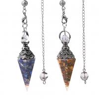 Brass Pendulum with Gemstone Conical & Unisex nickel lead & cadmium free Sold Per Approx 9.45 Inch Strand