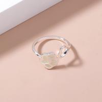 Ring Finger mosiądz, Pazur, Platerowane w kolorze platyny, biżuteria moda & regulowany & dla kobiety & laminowany, dostępnych więcej kolorów, bez zawartości niklu, ołowiu i kadmu, 17mm, rozmiar:7, sprzedane przez PC
