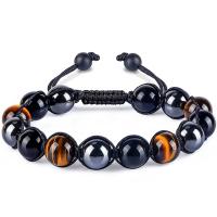 Gemstone Bracelets with Polyester Cord Round fashion jewelry & Unisex & adjustable 10mm Length 18-23 cm Sold By PC