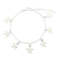 Zinc Alloy Bracelet Star platinum color plated fashion jewelry & adjustable & for woman & luminated platinum color nickel lead & cadmium free Length Approx 20 cm Sold By PC