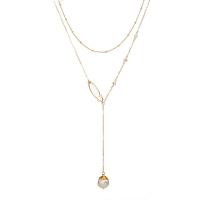 Multi Layer Necklace Zinc Alloy with Plastic Pearl with 5cm extender chain Round KC gold color plated Double Layer & fashion jewelry & for woman golden nickel lead & cadmium free 50mm Length 38 cm 45 cm Sold By PC
