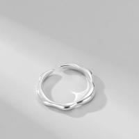 925 Sterling Silver Finger Rings, platinum plated, Adjustable & for woman, original color, Sold By PC