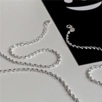 925 Sterling Silver Necklaces silver color plated fashion jewelry & for woman original color 420mm Sold By PC