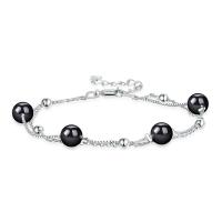 Bracelets en Agate Noir, laiton, avec agate noire, Placage, bijoux de mode & pour femme, plus de couleurs à choisir, 200mm, Vendu par PC