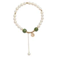 Sötvatten odlade Pearl Bracelet, Freshwater Pearl, mode smycken & olika material för val & för kvinna, flerfärgad, 180mm, Säljs av PC