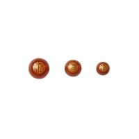 Achat Perlen, rund, verschiedene Größen vorhanden & Golddruck, rot, verkauft von PC