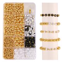 Plastic Beads, gold color plated, gold, Sold By Set