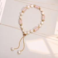 Freshwater Cultured Pearl Bracelet, Freshwater Pearl, with Quartz, Adjustable & for woman, more colors for choice, Sold By PC