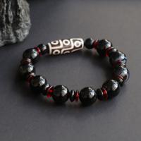 Agate Jewelry Bracelet handmade elastic & Unisex black Sold By PC