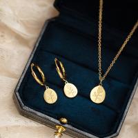 316L Stainless Steel Jewelry Set Sun real gold plated & with flower pattern & for woman Sold By PC