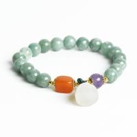 Gemstone Bracelets, Chalcedony, with Tibetan Style bead, polished, for woman, more colors for choice, 8mm, Length:Approx 7 Inch, Sold By PC