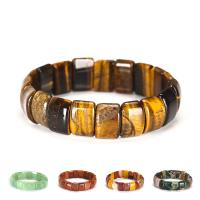 Gemstone Bracelets, polished, different materials for choice & Unisex, more colors for choice, 10x14mm, Length:Approx 7.48 Inch, Sold By PC