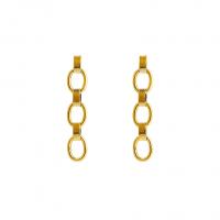 Brass Drop Earring, plated, for woman, more colors for choice, 9x51mm, Sold By Pair