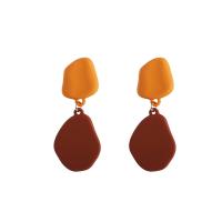 Zinc Alloy Drop Earrings stoving varnish & for woman two different colored Sold By Pair