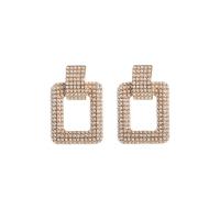 Boucles d'oreilles en alliage de zinc, avec Shell Pearl, Placage de couleur d'or, pour femme, 20x30mm, Vendu par paire