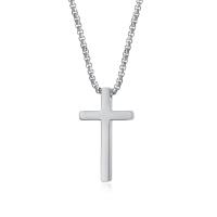 Stainless Steel Jewelry Necklace 304 Stainless Steel Cross Vacuum Ion Plating fashion jewelry & Unisex Length Approx 21.65 Inch Sold By PC
