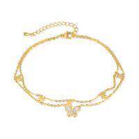 Stainless Steel Anklet 304 Stainless Steel with Shell with 1.97inch extender chain Vacuum Ion Plating fashion jewelry & for woman golden Length Approx 8.27 Inch Sold By PC
