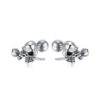 Stainless Steel Stud Earrings 304 Stainless Steel Skull fashion jewelry & Unisex original color Sold By Pair