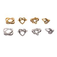 Zinc Alloy Ring Set plated 8 pieces & fashion jewelry & for woman & blacken two different colored 18mm Sold By Set