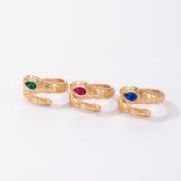 Set di anelli in lega di zinco, lega in zinco, placcato color oro, tre pezzi & gioielli di moda & per la donna & con strass, multi-colore, 19mm, Venduto da set