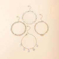 Zinc Alloy Anklet plated 4 pieces & fashion jewelry & for woman Sold By Set