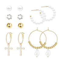 Freshwater Pearl Earrings 6 pieces & fashion jewelry & for woman Sold By Set