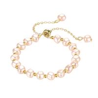 Sötvatten odlade Pearl Bracelet, Freshwater Pearl, mode smycken & för kvinna, 4.6-7.2cm, Säljs av PC