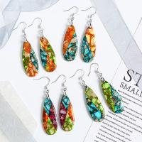 Impression Jasper Drop Earring, Teardrop, for woman, more colors for choice, 15.40x3.20x41.50mm, Sold By Pair