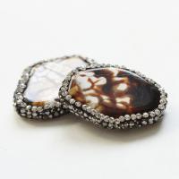 Agat perler, Agate, med rhinestone ler bane, du kan DIY, flere farver til valg, 28x27mm, Solgt af PC