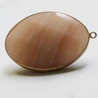 Agate Jewelry Pendants, with Brass, Horse Eye, gold color plated, Unisex & faceted, more colors for choice, 35x52mm, Sold By PC