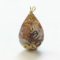 Agate Jewelry Pendants with Brass Teardrop plated Unisex Sold By PC