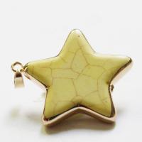 Gemstone Pendants Jewelry, with Brass, Star, gold color plated, Unisex, more colors for choice, 42x40mm, Sold By PC