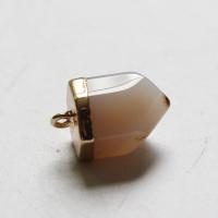 Gemstone Pendants Jewelry, with Brass, Conical, plated, Unisex, more colors for choice, 15x24mm, Sold By PC