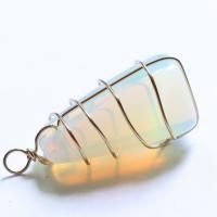 Gemstone Pendants Jewelry with Brass silver color plated Unisex Sold By PC
