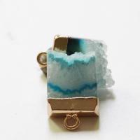 Ice Quartz Agate Pendant with Brass plated Unisex Sold By PC