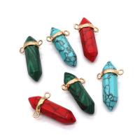 Gemstone Connector, Natural Stone, with Brass, Conical, gold color plated, DIY & different materials for choice & 1/1 loop, more colors for choice, 18x32mm, Sold By PC